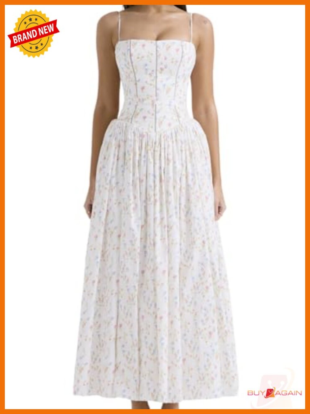 Women's Bohemian Floral Strapless Backless A-Line Maxi Dress